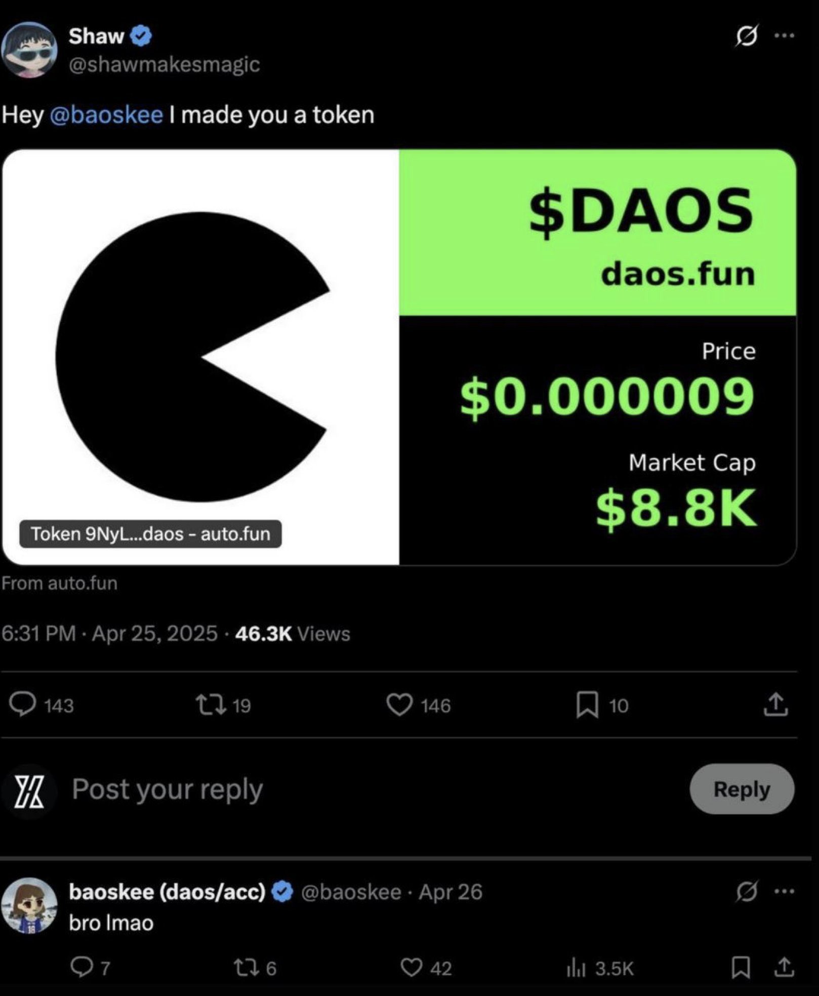 DAOS Token Creation Proof